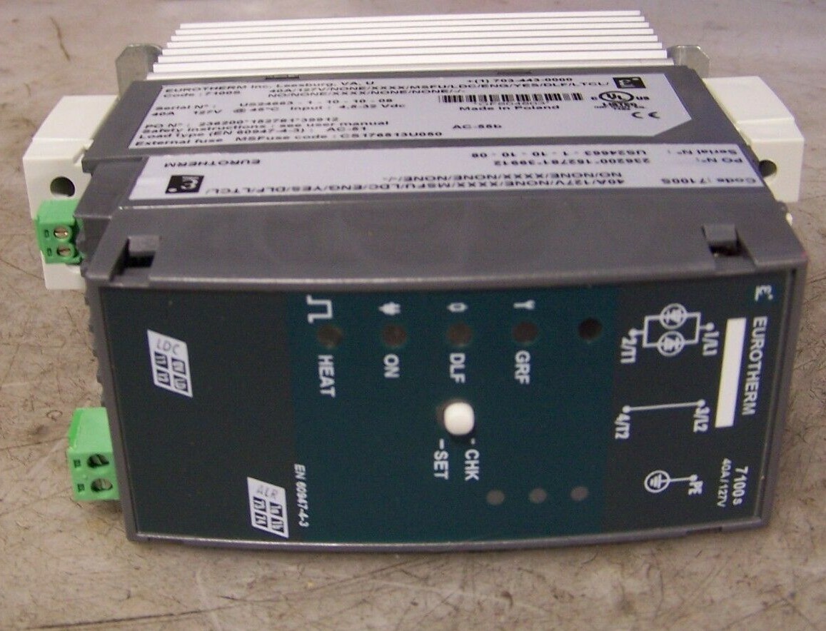 NEW EUROTHERM 7100S SINGLE PHASE SOLID STATE CONTACTOR 40A/127V/NONE/XXX/MSFU