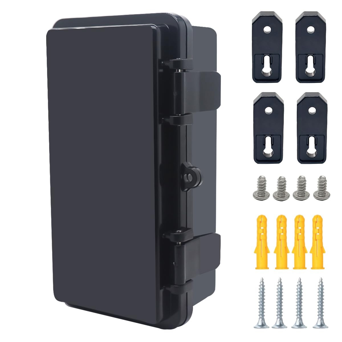 Junction Box, Hinged Black Cover IP67 Waterproof ABS Project Box with Mountin…