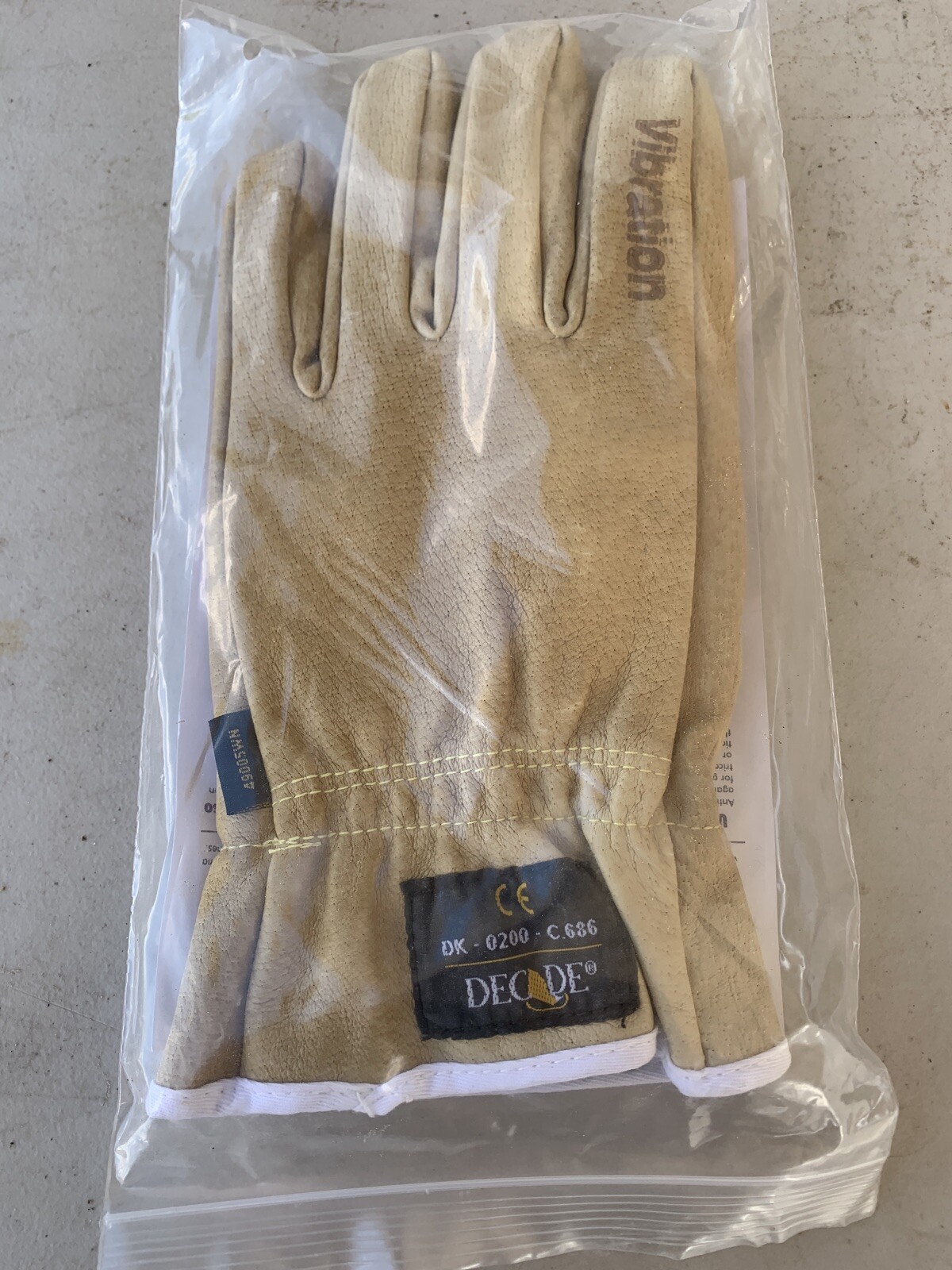 New DECADE Work Glove Left Hand XXL 49005WN Full Finger w/ Knit Wrist Inner Cuff