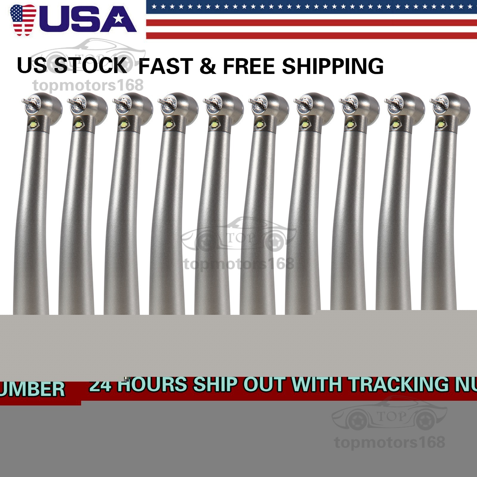 10 PACKS Dental High Speed E generator LED Handpiece Air Turbine 4Hole