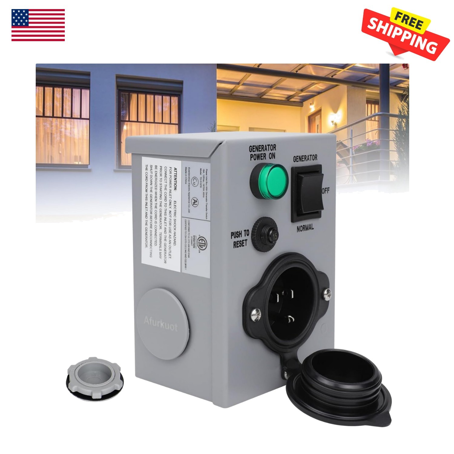 Durable 15 Amp Listed Manual Transfer Switch for Safe Indoor and Outdoor Use