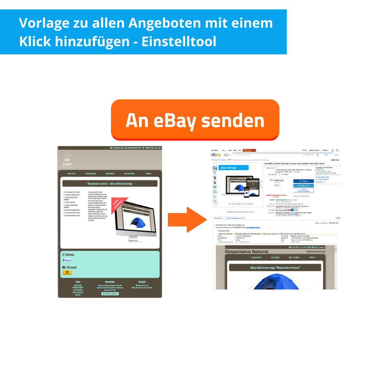eBay HTML Template 2024 Responsive Natural Template Mobile Optimized +Editor