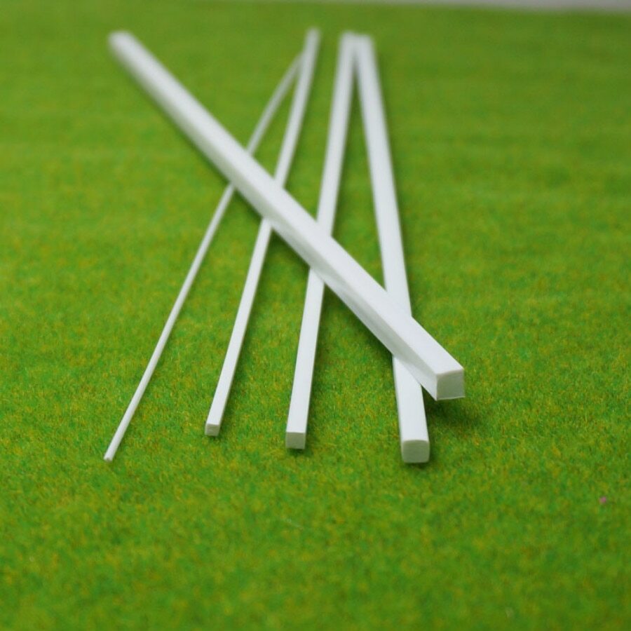 USA 10pcs 2mm x 9.84″ ABS Styrene Plastic Square Bar Rods Model Layout USA S/H