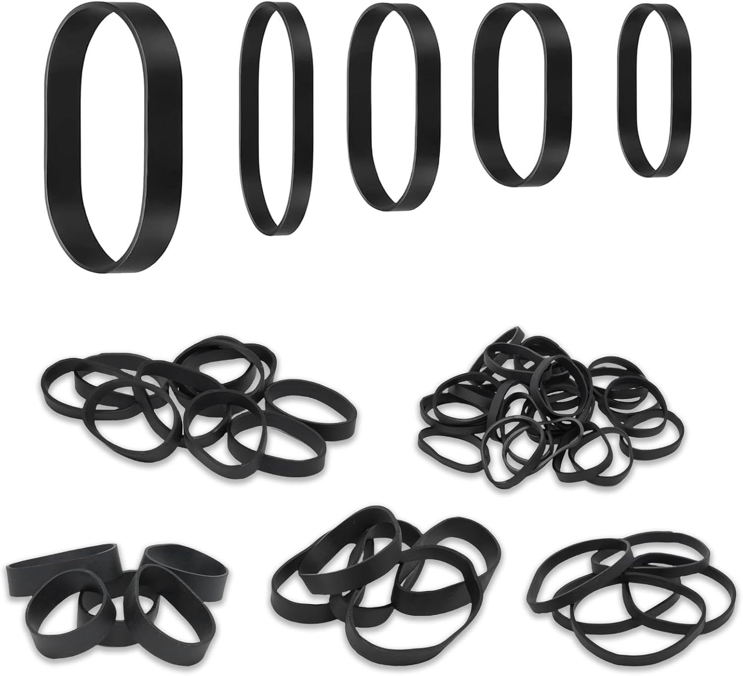 62Pcs Tactical Heavy Duty Elastic Wide Thick UV Heat Cold Resistant Rubber Bands