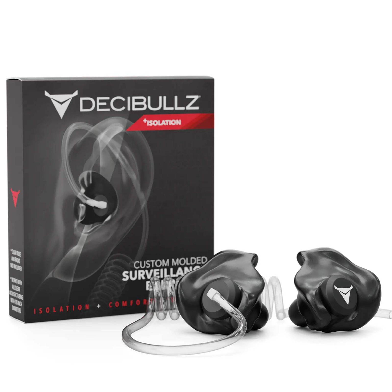 Custom Moldable Isolation Earpiece for Clear Tube, Radio, Surveillance, and Comm