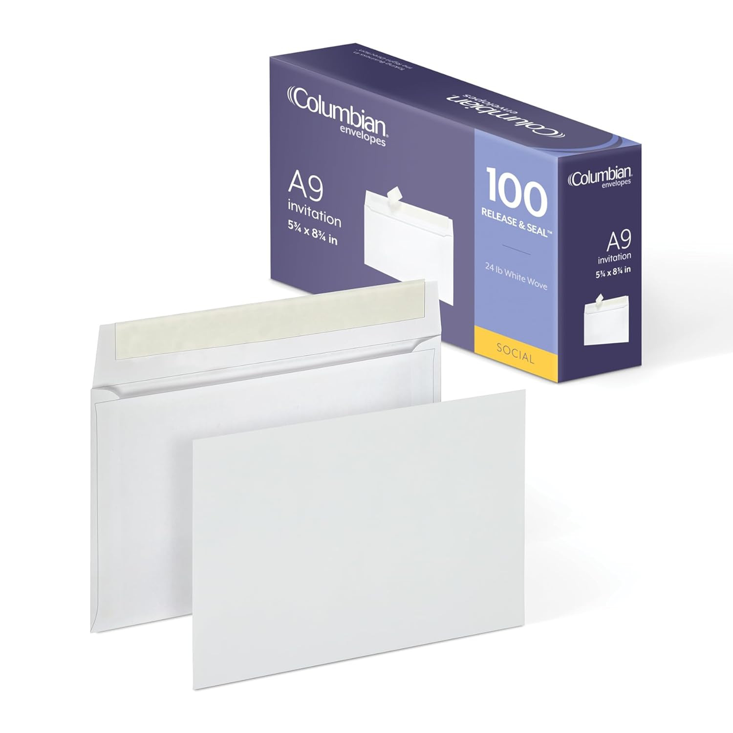 Columbian A9 Envelopes with Self Seal Closure, 5-3/4 X 8-3/4 Inches, 24 Lb. Whit