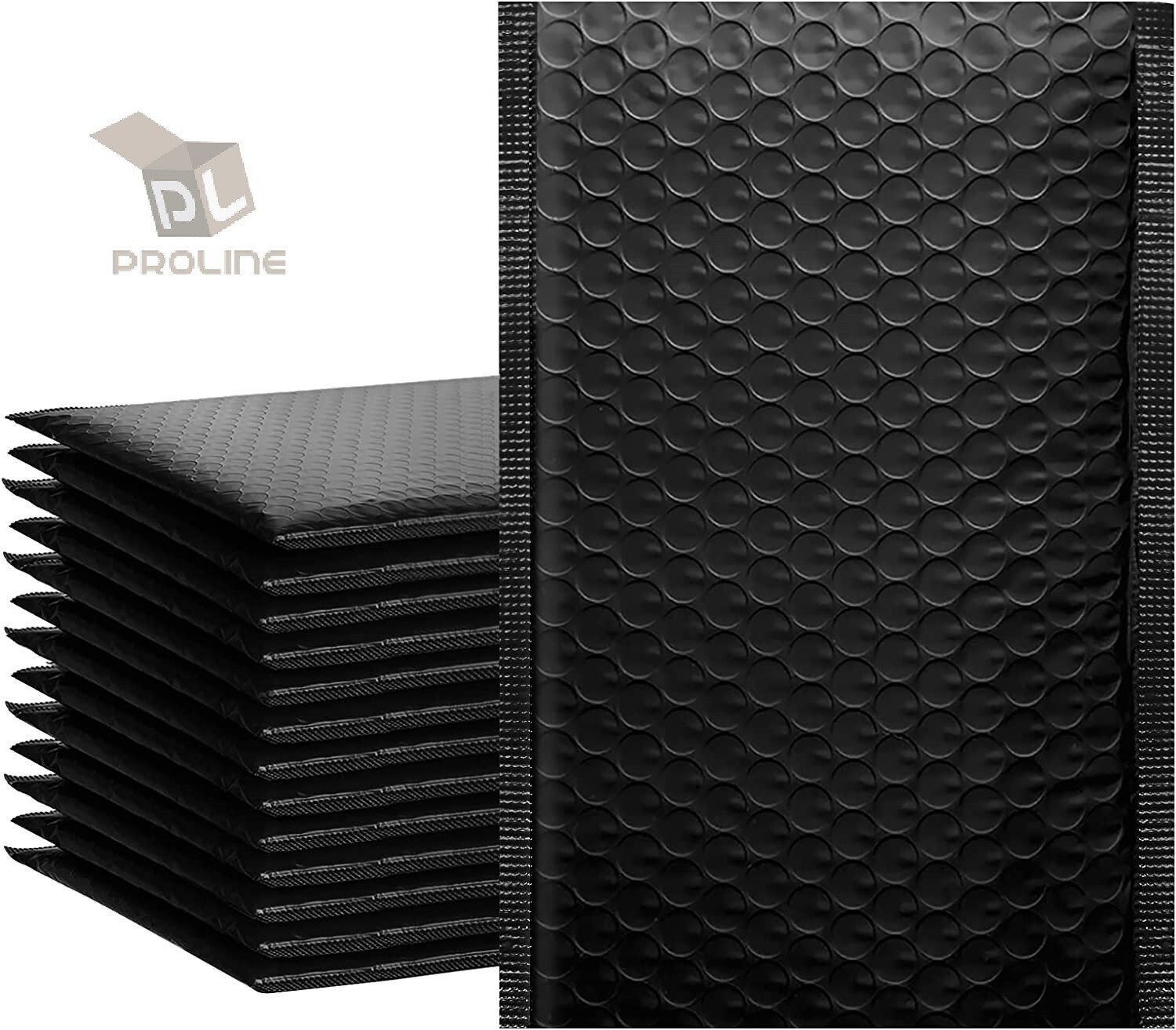 1000 #000 4×8 Black Poly Bubble Padded Envelopes Self-Sealing Mailers
