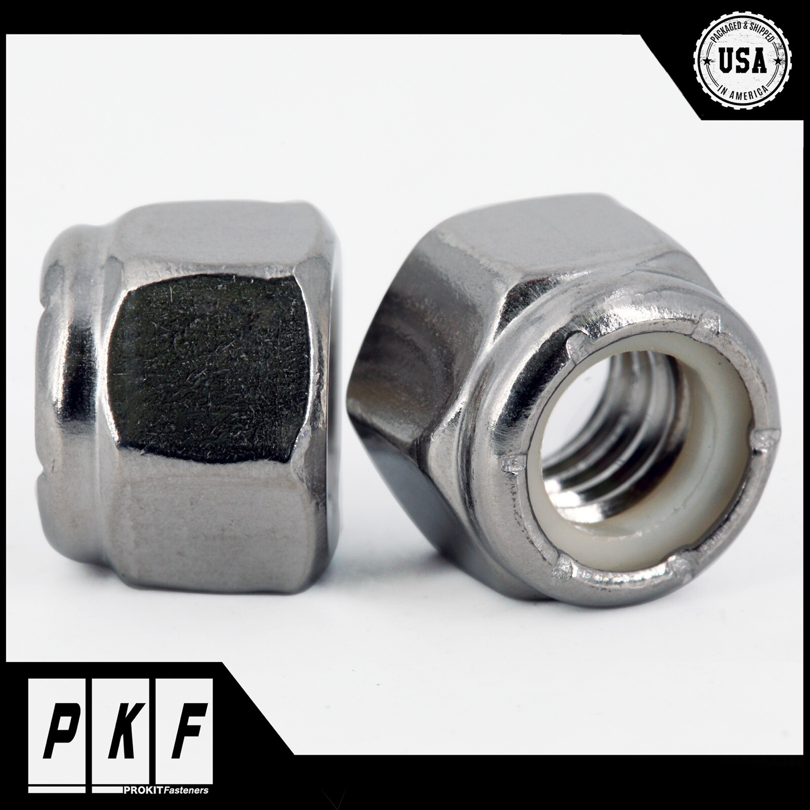 Stainless Steel Nylon Insert Hex Lock Nuts Nylock | Select Size | Quantity: 100