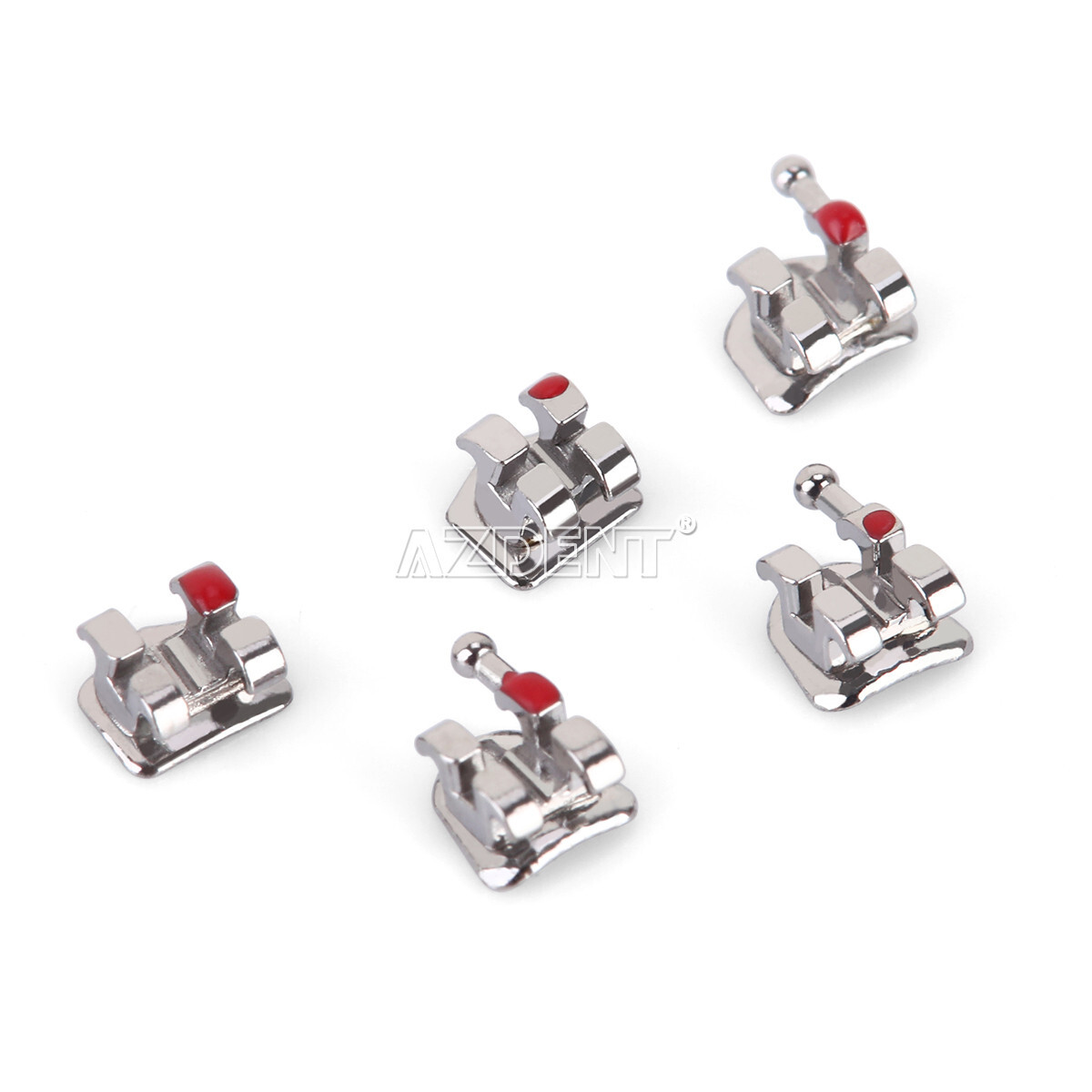 10 Packs AZDENT Dental Orthodontic Metal Brackets Braces Mini Roth.022 Hooks 345