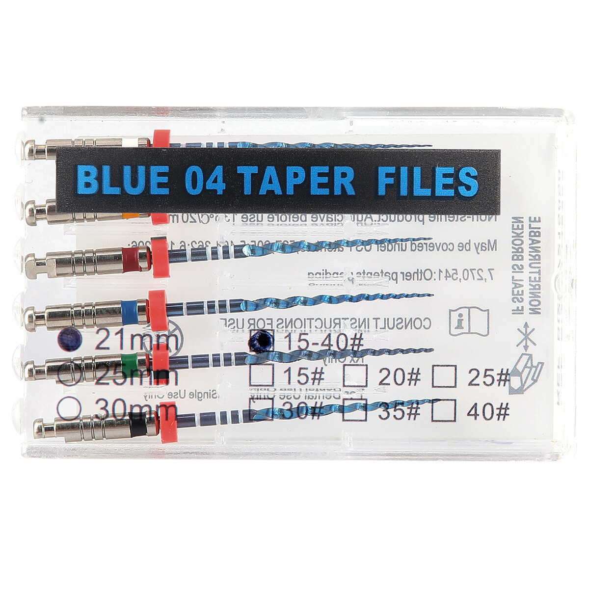 Dental Niti Files Endo V Blue Root Canal Rotary File 21mm/25mm 06/04 AZDENT