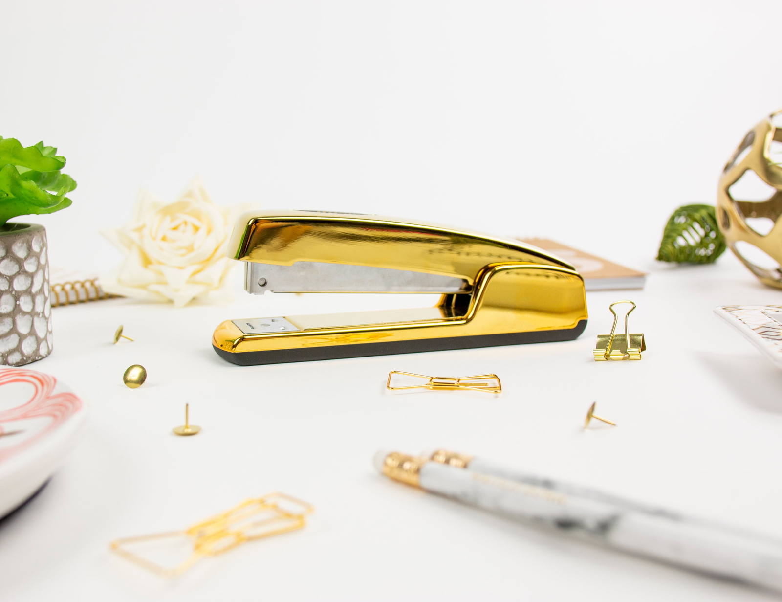 Metallic Gold Stapler, 20 Sheets