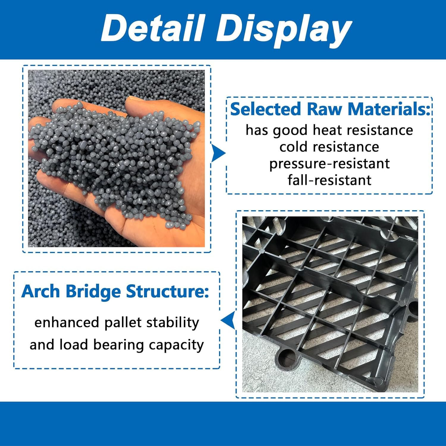 Lightweight Moisture-Proof Plastic Pallets for Indoor and Outdoor Use (6 Pcs)