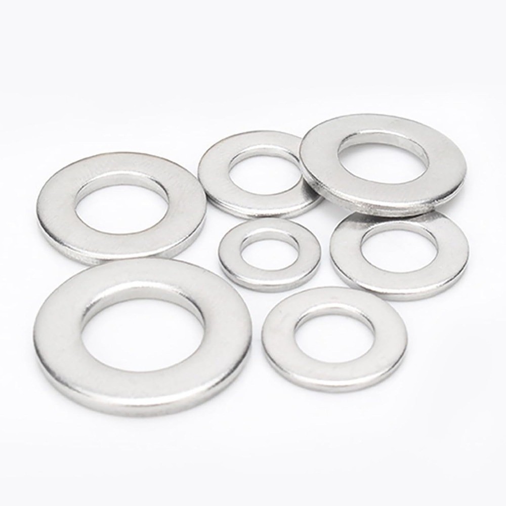 M8 x 16mm OD 304 Stainless Steel Flat Washer 100PCS Metric Hardware Fasteners