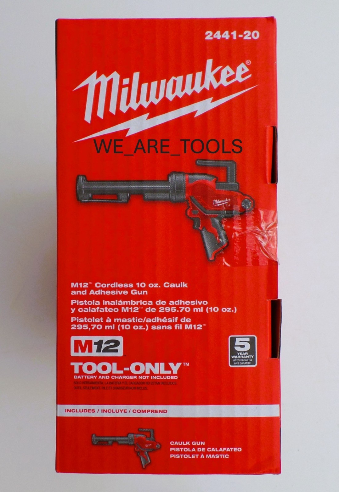 New In Box Milwaukee 2441-20 M12 10 oz Caulk & Adhesive Gun Cordless 12 Volt
