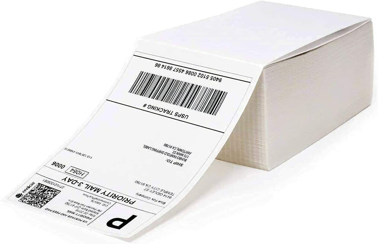 1000 4×6 Fanfold Thermal Labels Direct Shipping Label for Zebra Rollo Printers