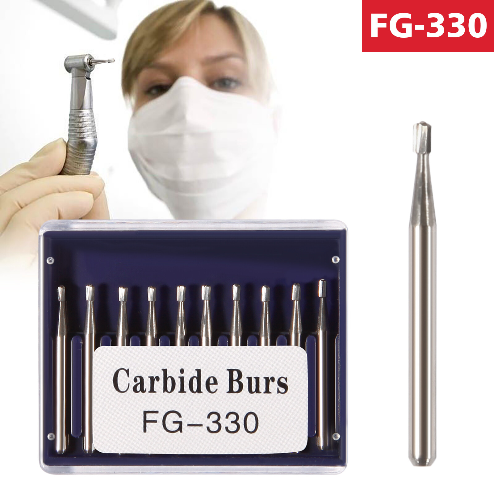 Dental Carbide Burs Pear-Shaped Type for High Speed Tungsten Steel Bur FG330 de