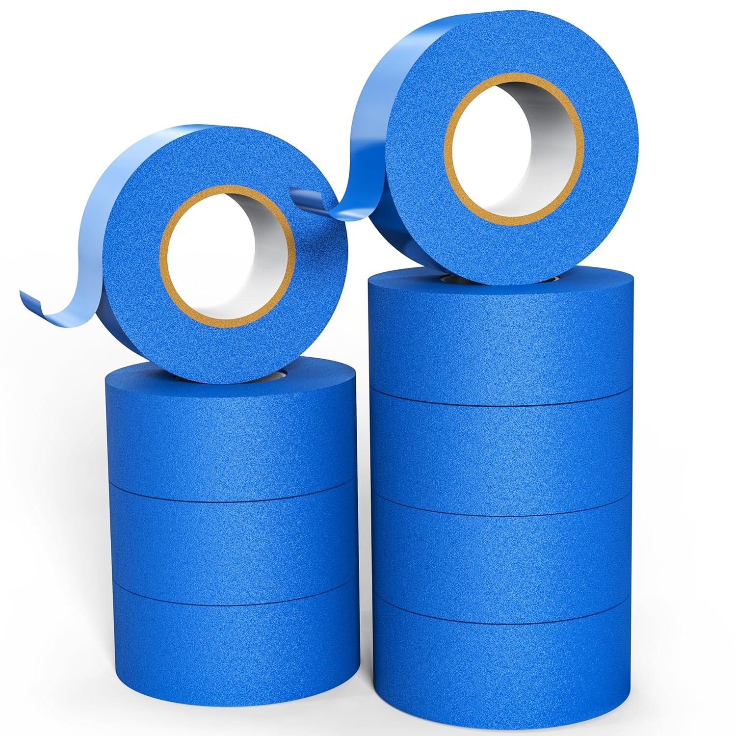 12 Rolls Blue Painters Masking Tape, 2 Inch x 60 Yards 5.5 Mil, Walls Painting
