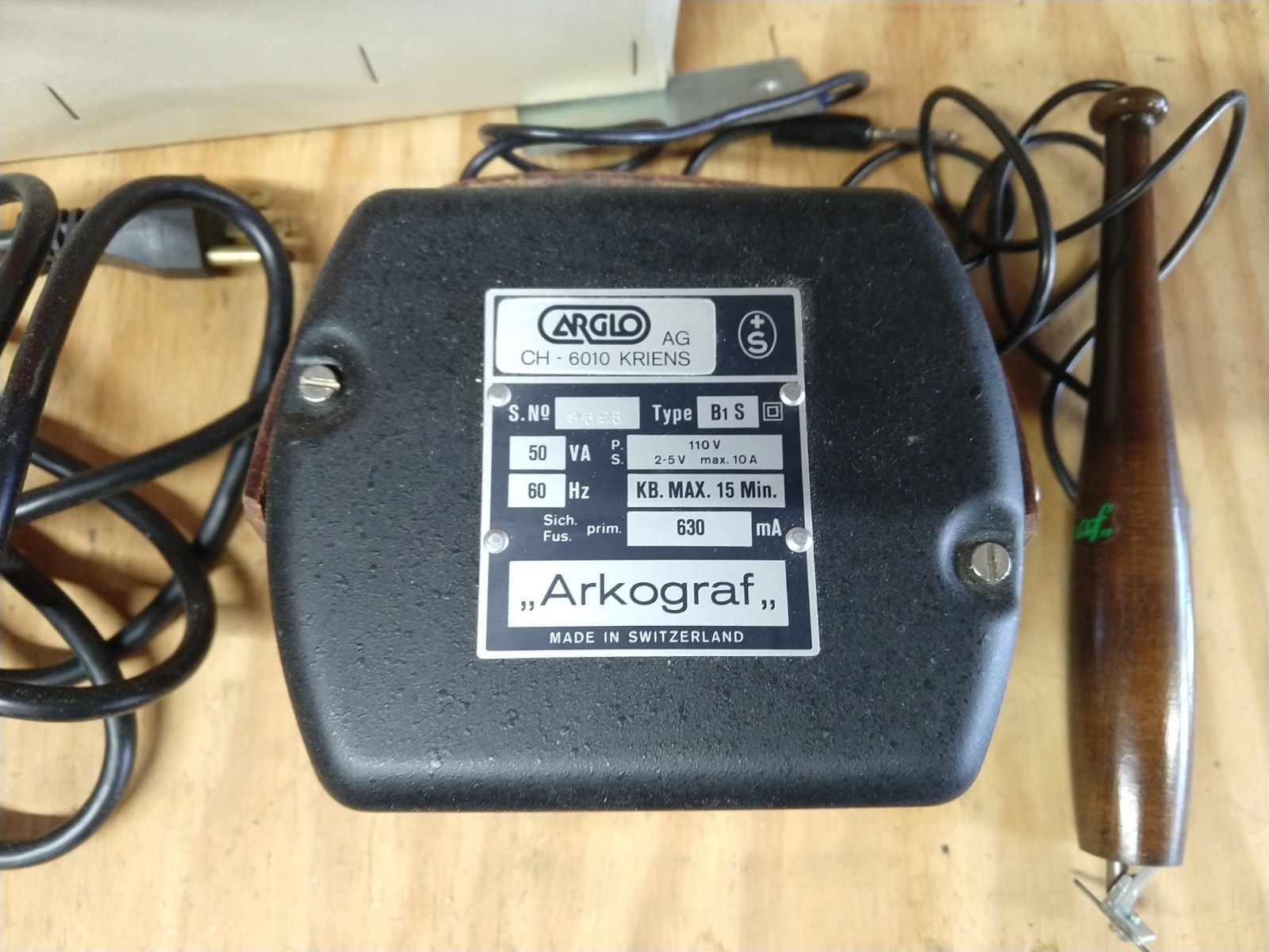 Vintage Arkograf Arglo Engraver Model CH06010 110v Made In Switzerland