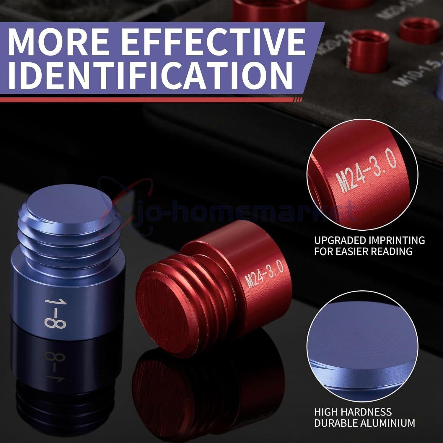 44pcs Inch & Metric Set Nut & Bolt Thread Checker Identifier Thread Gauges Box