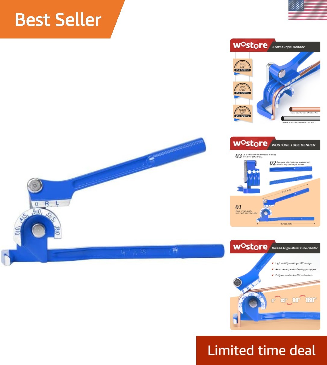 Versatile Hand-Powered Tubing Bender – 1/4″, 5/16″, & 3/8″ for Precision Repairs