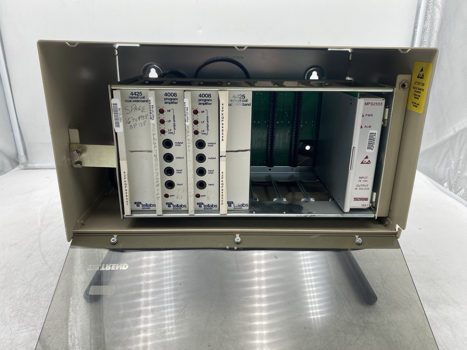 Teltrend Rack Shelf Mount w/ 2x 4425 Repeat Coils / 2x 4008 AMP / MPS2555 PSU