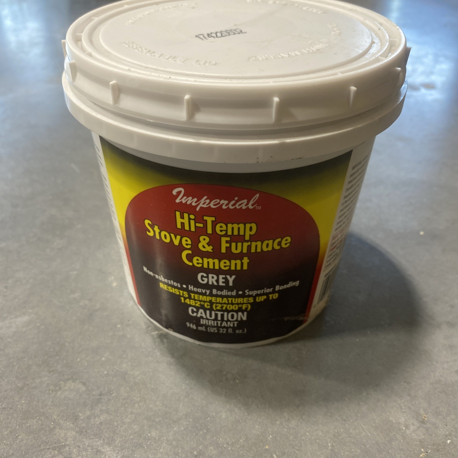 UNITED STATES HDW MFG/U S HA KK0284-A 32OZ Gry Hi Temp Cement, 32 Oz, Gary
