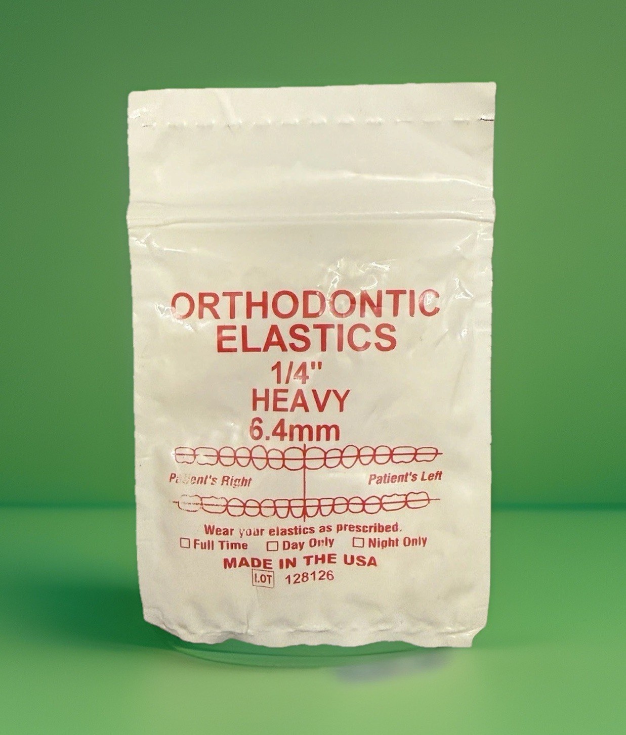 New Sealed Orthodontic Elastics Rubber Bands for Braces 1/4” Heavy 6.4mm 100pcs