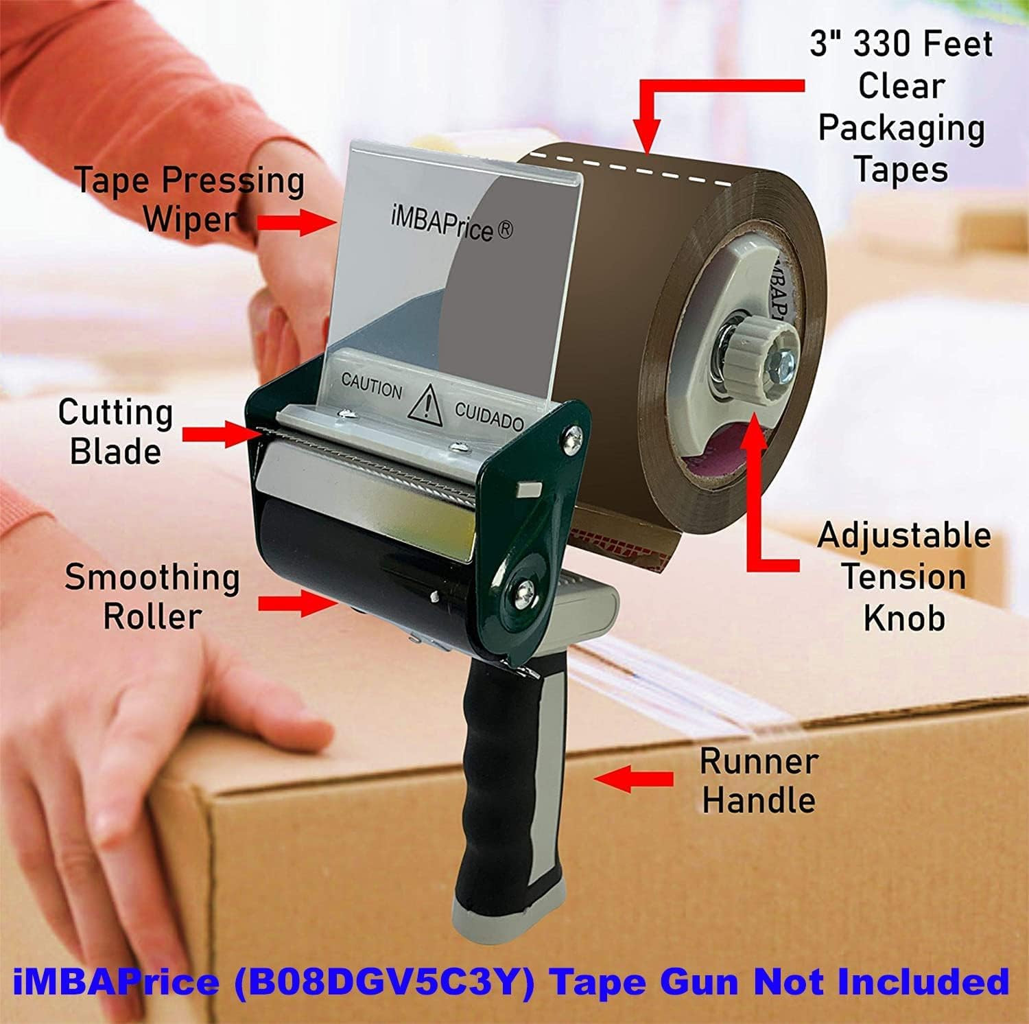Imbaprice – Brown/Tan Color Packaging Shipping Tape, 3-Inches X 110 YDS, (Pack o