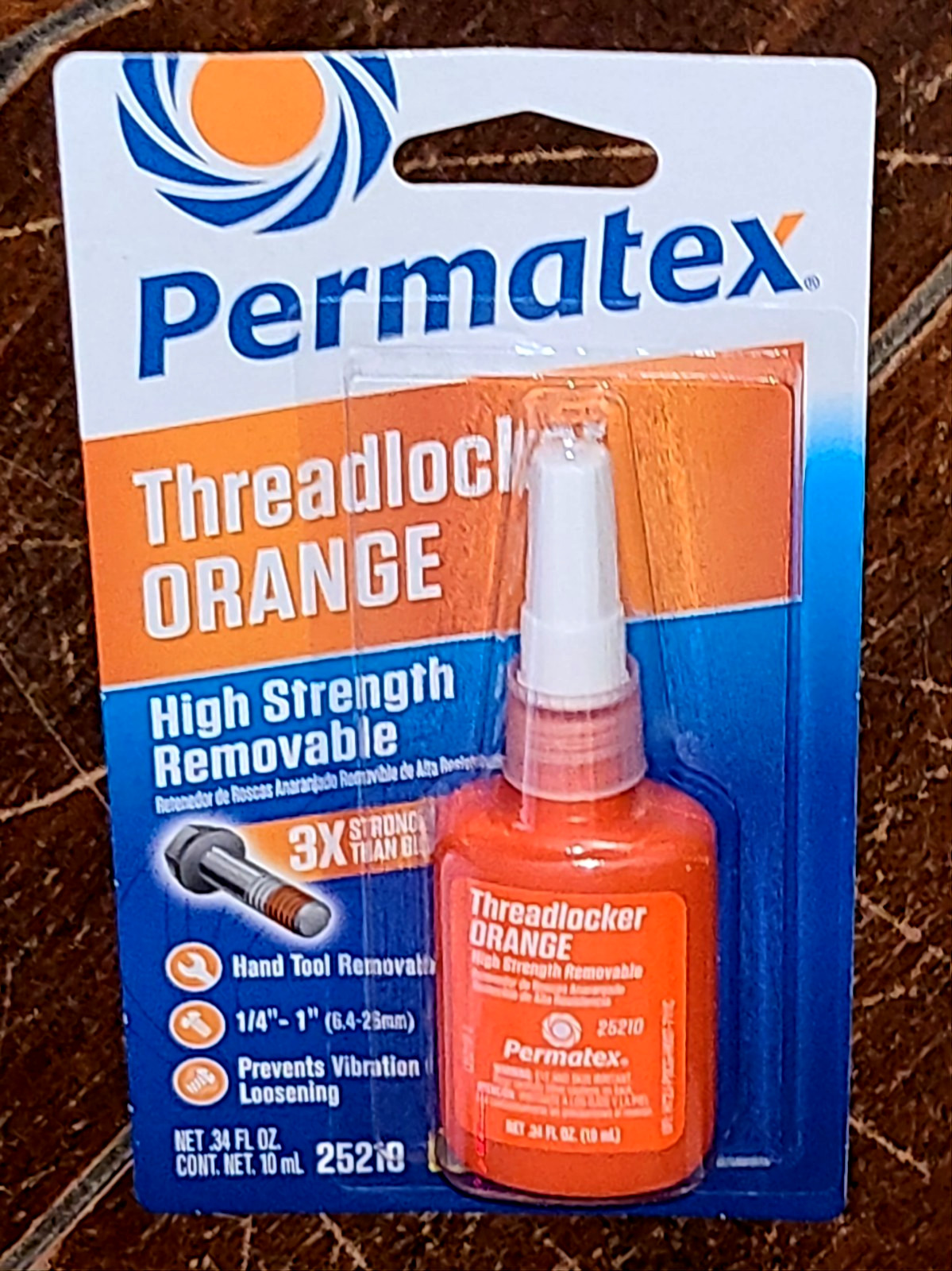 Permatex ~High Strength Removable~ Threadlocker Orange (.34fl. oz Bottle) #25210