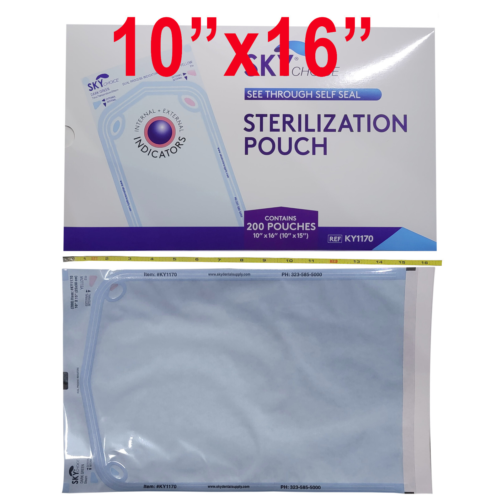 up to 1600 Sterilization Pouches 10″ x 16 » Dental Medical Self Seal Pouch Bag