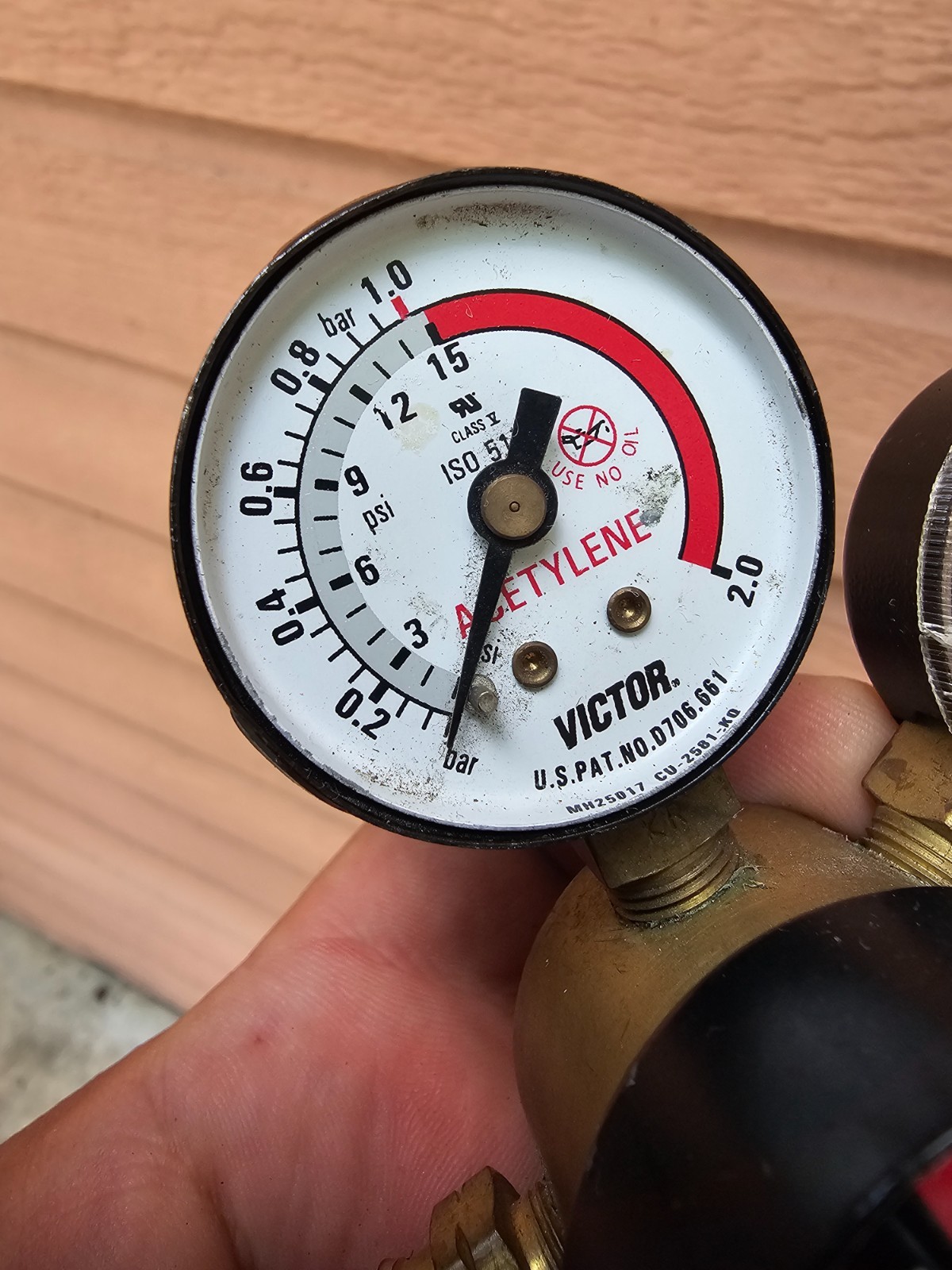 Victor G150-15-200R Acetylene Regulator – Works Great – Missing a Plastic Cover