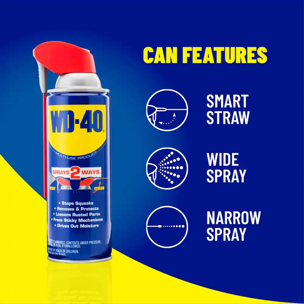 Multi Purpose Original WD-40 Formula 8oz Lubricant Spray 2-PACK w/. Smart Straw