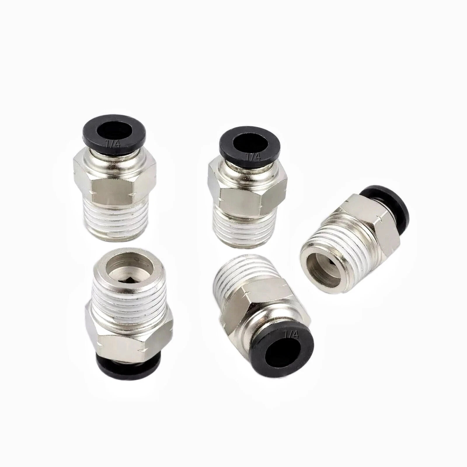 Air Line Tubing Kit 1/4» OD 50ft Nylon Hose 1/4» NPT Push to Connect Fittings