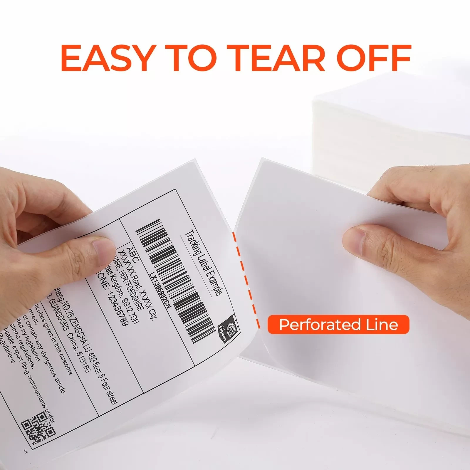 4000pc (4×6) Fanfold Direct Thermal Shipping Labels for Zebra and Rollo Printers