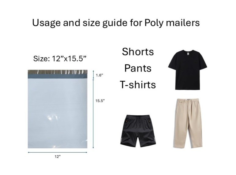 12″x15.5″ Poly mailers, shipping envelopes, mailing bags Extra strong 2.5Mil