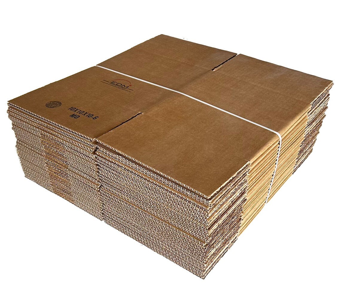 Bundle of 25 – Cardboard Shipping Boxes 10x10x10″ Edge Crush 32 Packing Supplies