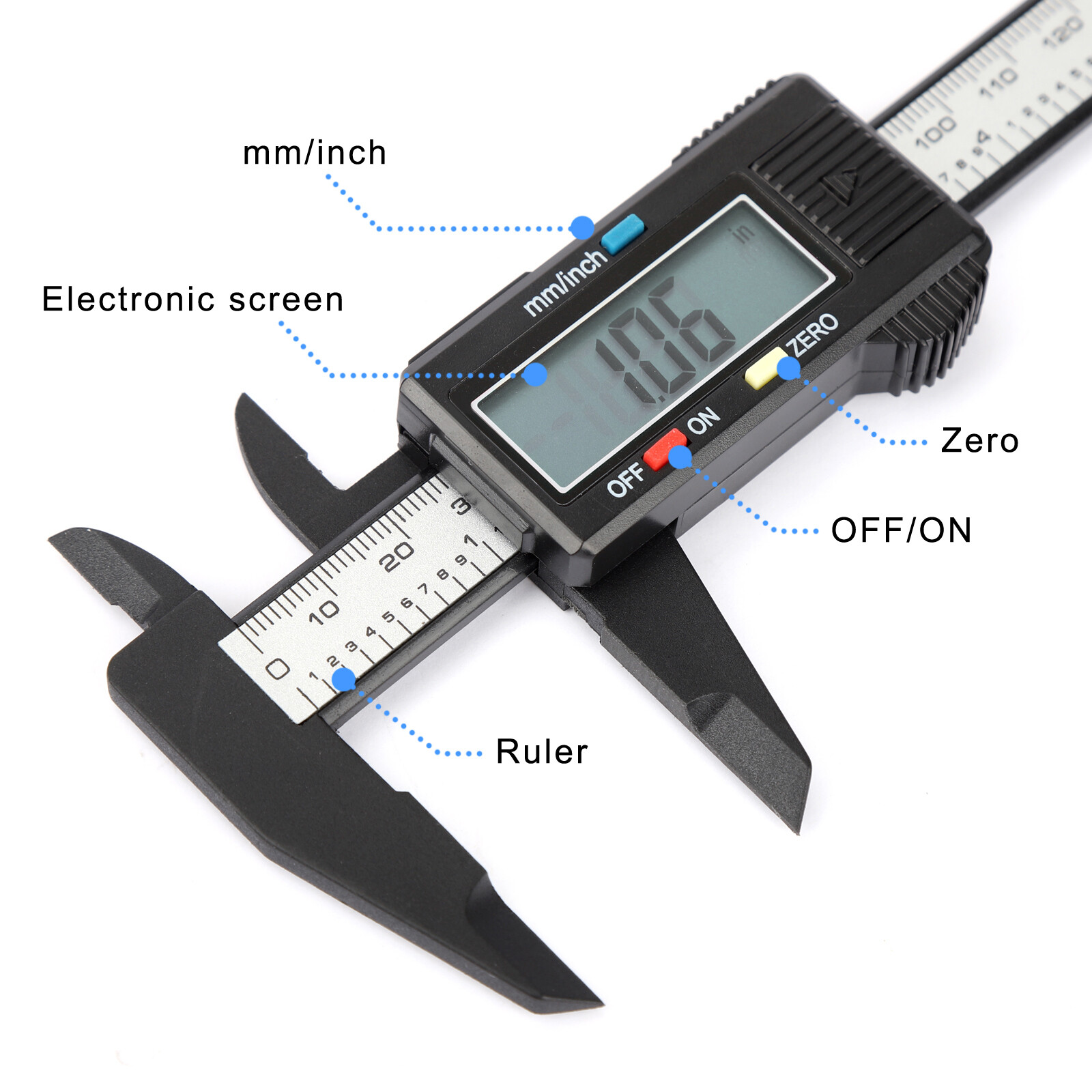 Digital Caliper Vernier Micrometer Electronic Ruler Gauge Meter Measuring Tool