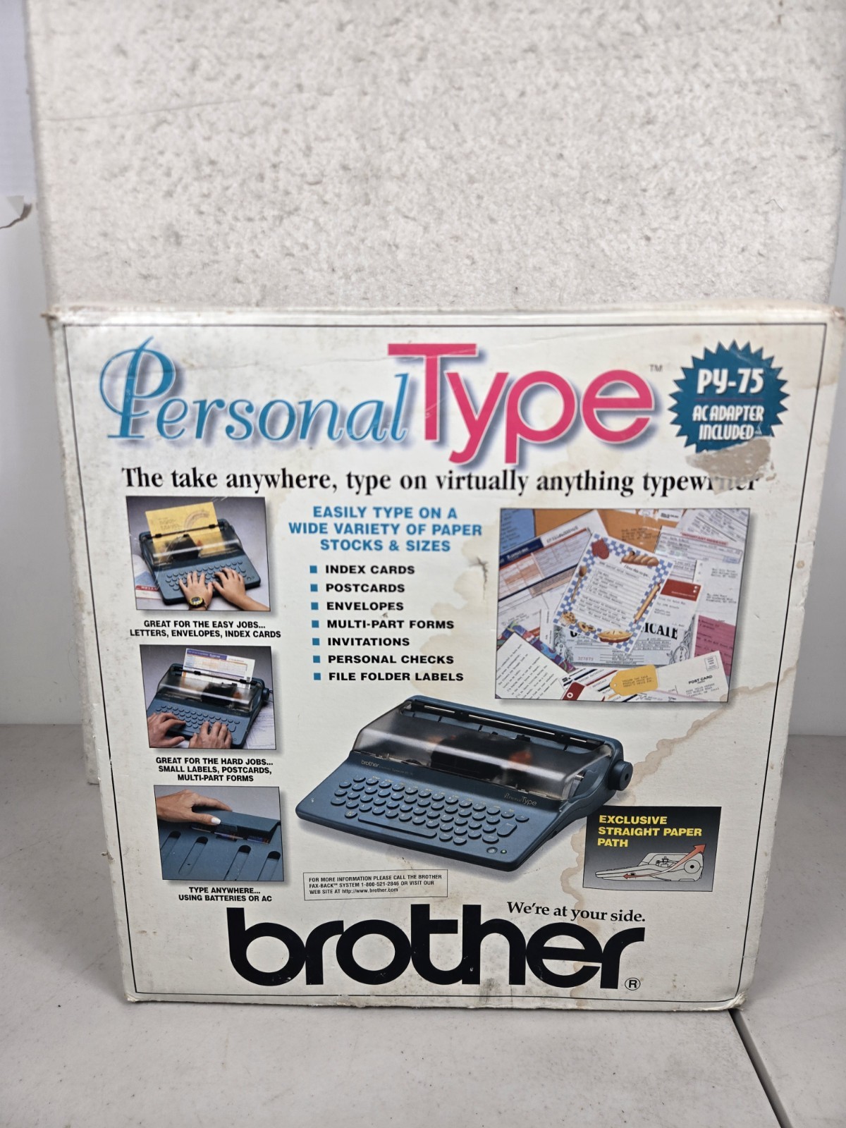 Brother Personal Portable Typewriter PY-75 Teal Blue Clean Tested