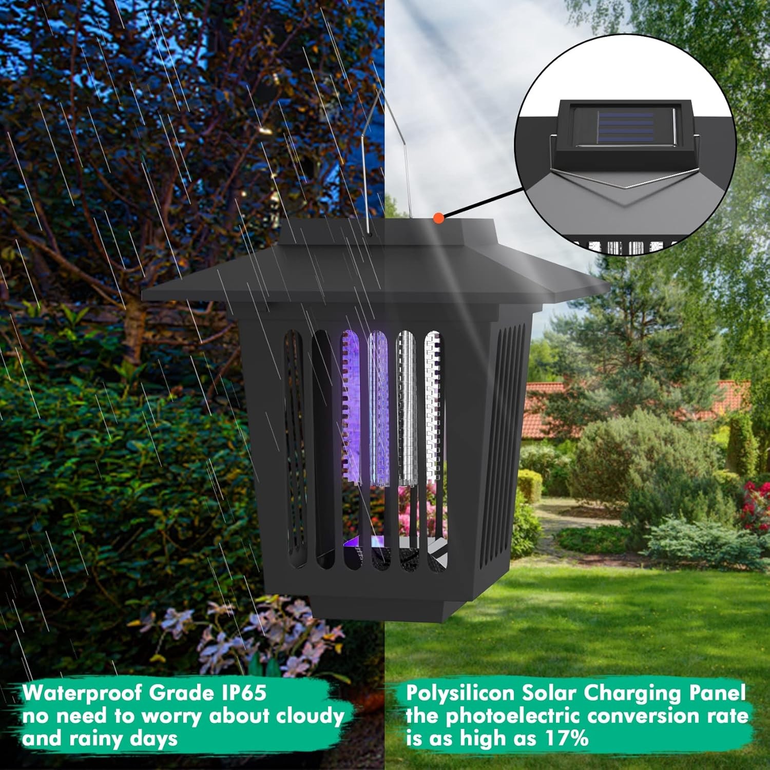 2-Pack Outdoor Mosquito Killer Lamp LED UV Bug Zapper Garden Patio Backyard Safe