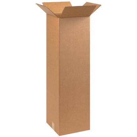 25 Tall Corrugated Boxes 10x10x36 – ECT-32 Kraft Brown Shipping/Moving Boxes
