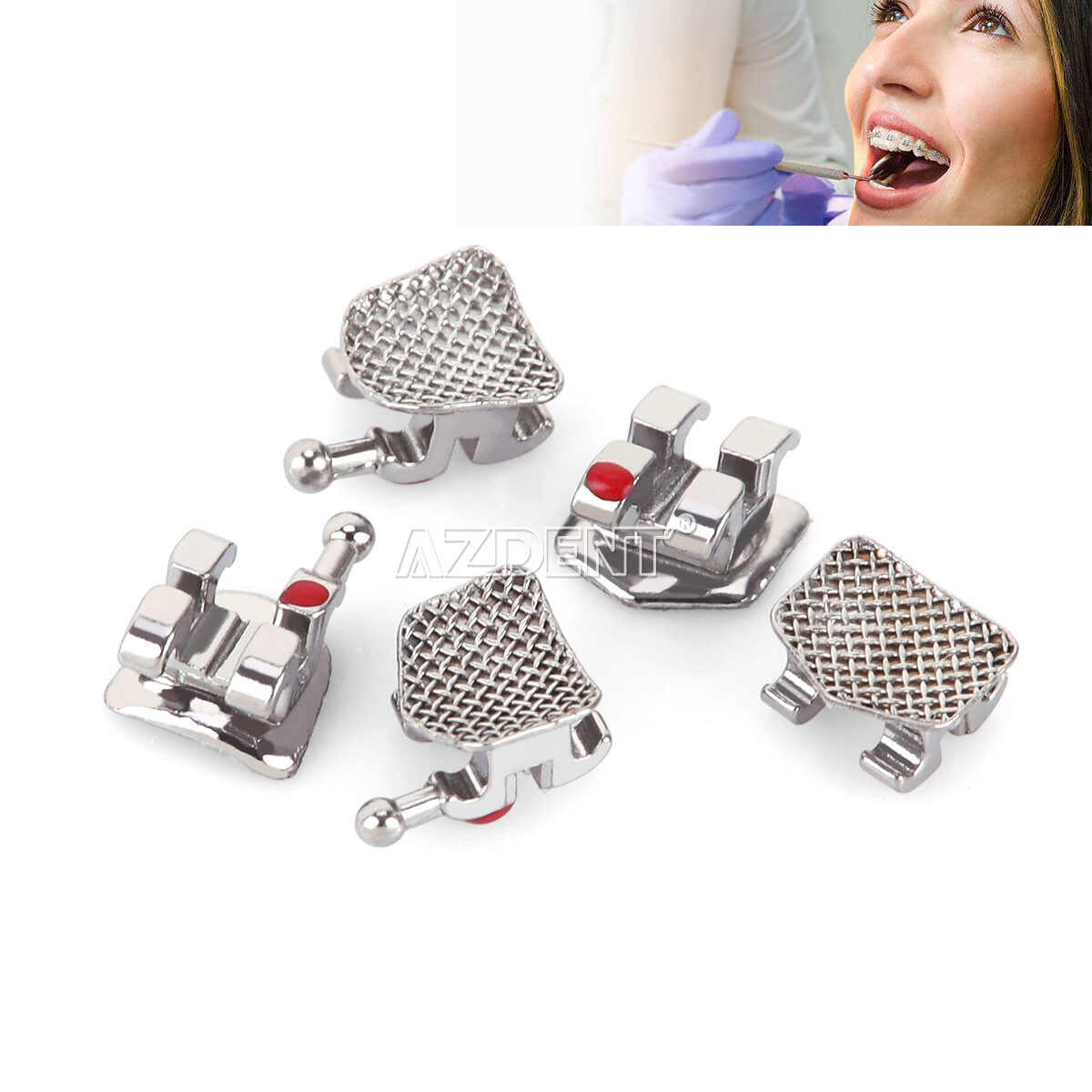 AZDENT Dental Ortho Bracket Braces Mini Roth.022 /Arch Wire Niti Round Nature
