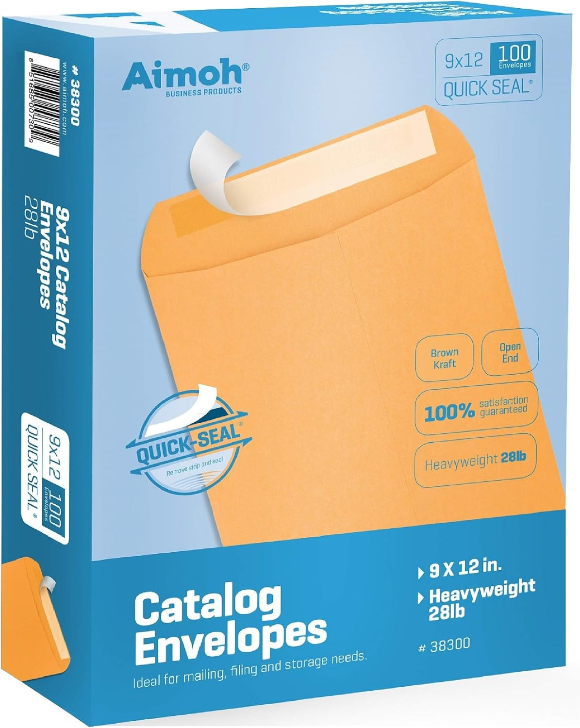 9 X 12 Self-Seal Brown Kraft Catalog Mailing Envelopes – 28Lb – 100 Count, 9X12