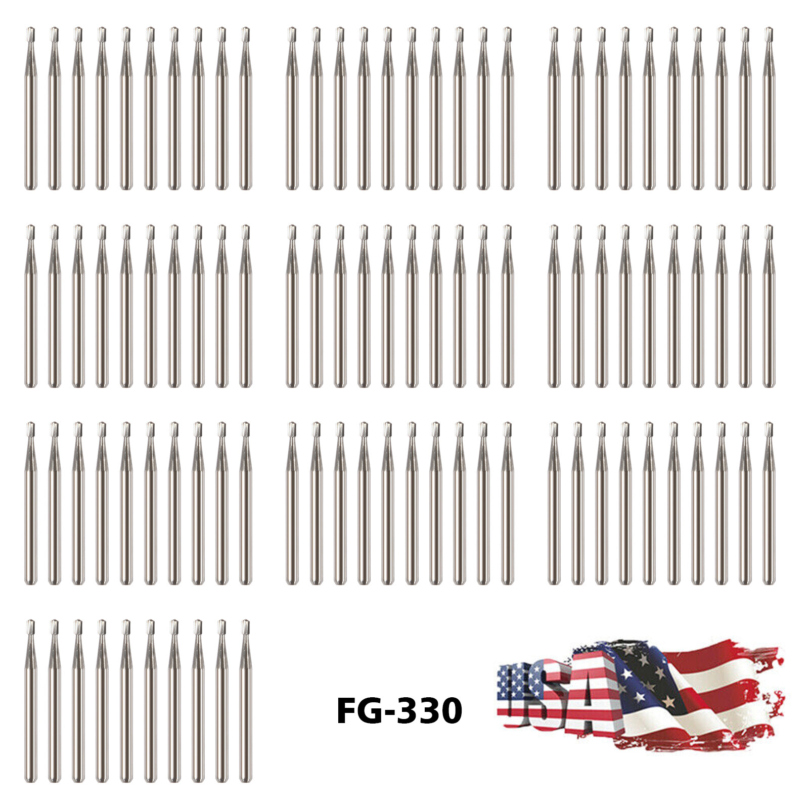 Dental Carbide Burs Tungsten Steel Bur FG # 330 Pear for High Speed Handpiece to