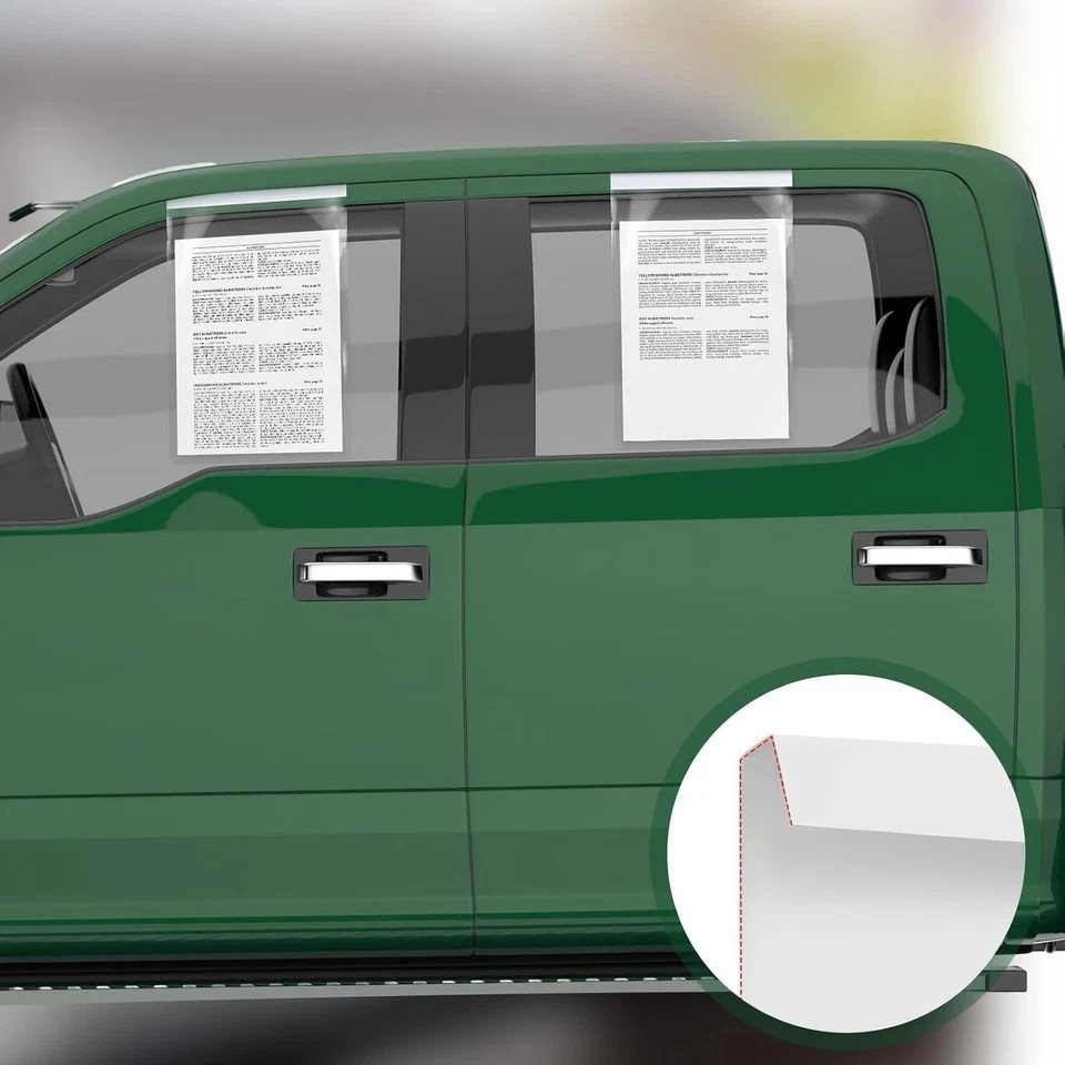 50-Pack Clip-On Window Form Holders, 9×13 Clear Plastic Sleeves for Buyers Guide