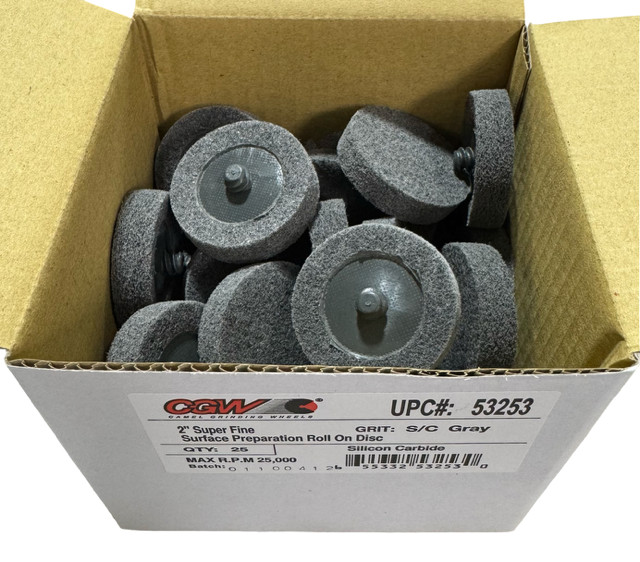 CGW 2″ Roloc Surface Prep Discs Super Fine Silicon Carbide Gray 25 Pack