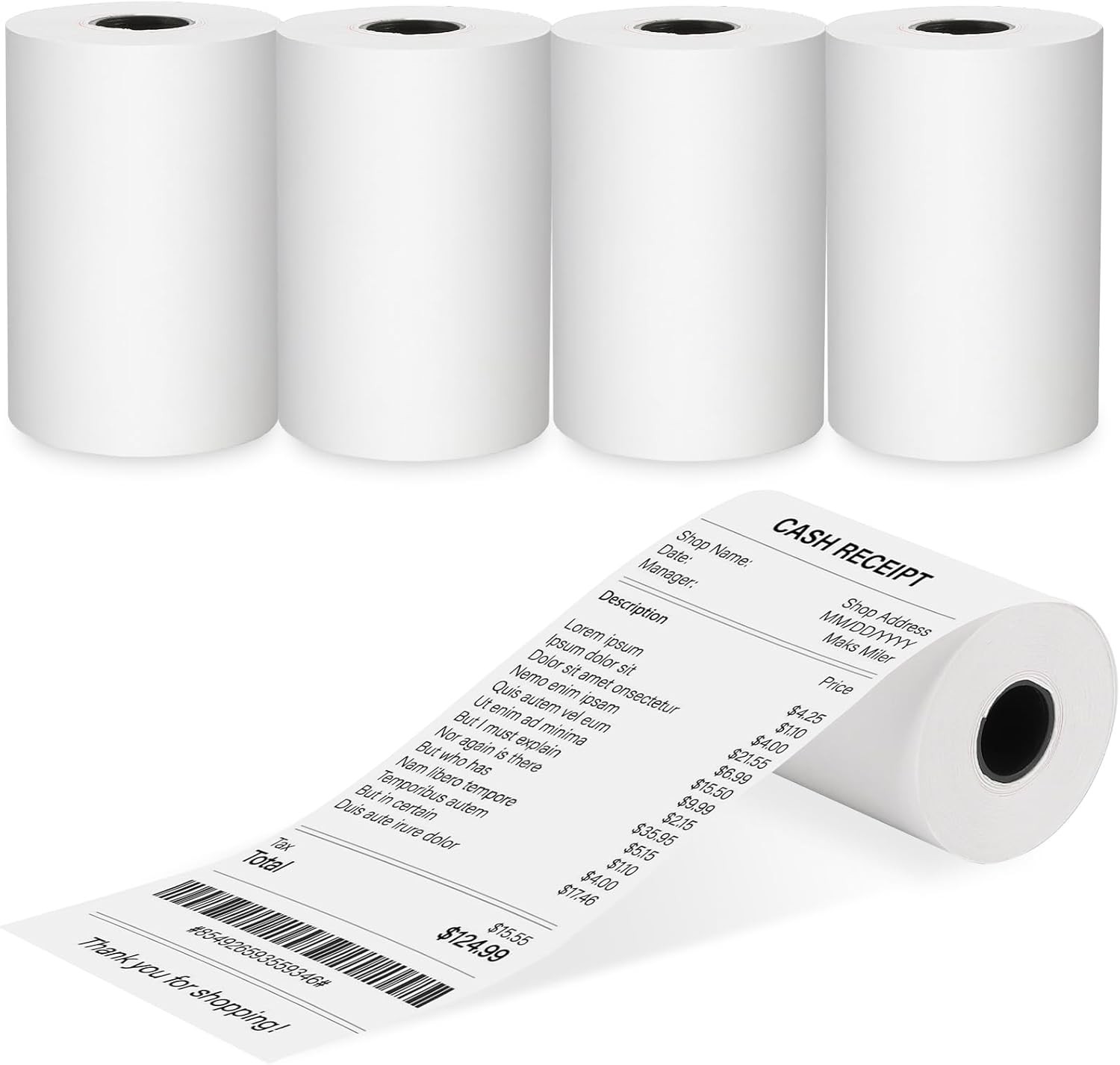 5 Rolls 2.25″x50ft Thermal Receipt Paper POS Cash Register