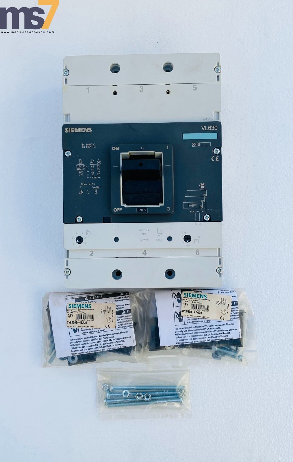 SIEMENS 3VL5763-1AA36-0AA0 VL630N MOLDED CASE CIRCUIT BREAKER 630A 3P #NEW