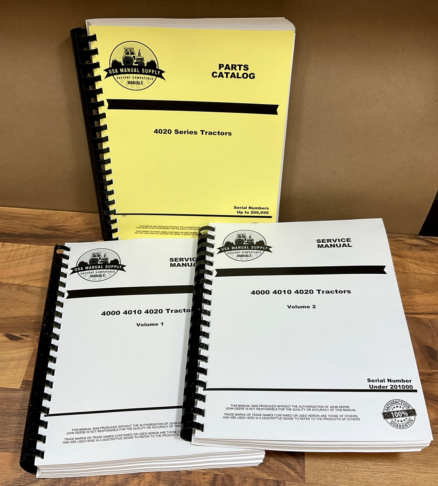 Service Manual Parts Catalog Set for John Deere 4020 Tractors Repair Shop Tech