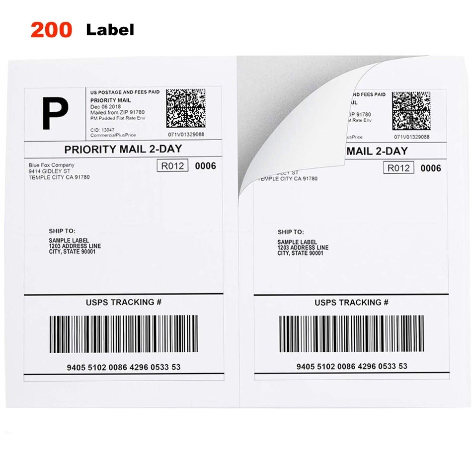 US 200 Shipping Labels 8.5×5.5 Self Adhesive 2 Per Sheet USPS UPS Fedex