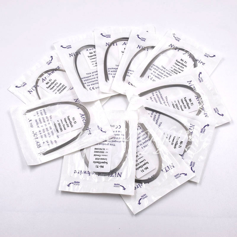 100 Pack Dental Super Elastic Arch Wire Niti Round Ovoid Upper/Lower 12/14/16/18
